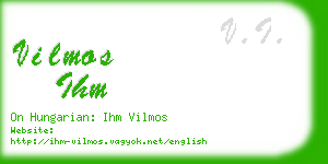 vilmos ihm business card